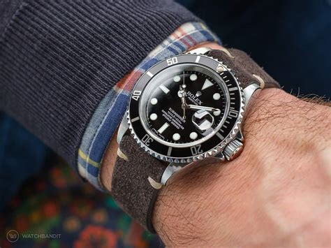 rolex sub on leather nato|rolex submariner on rubber.